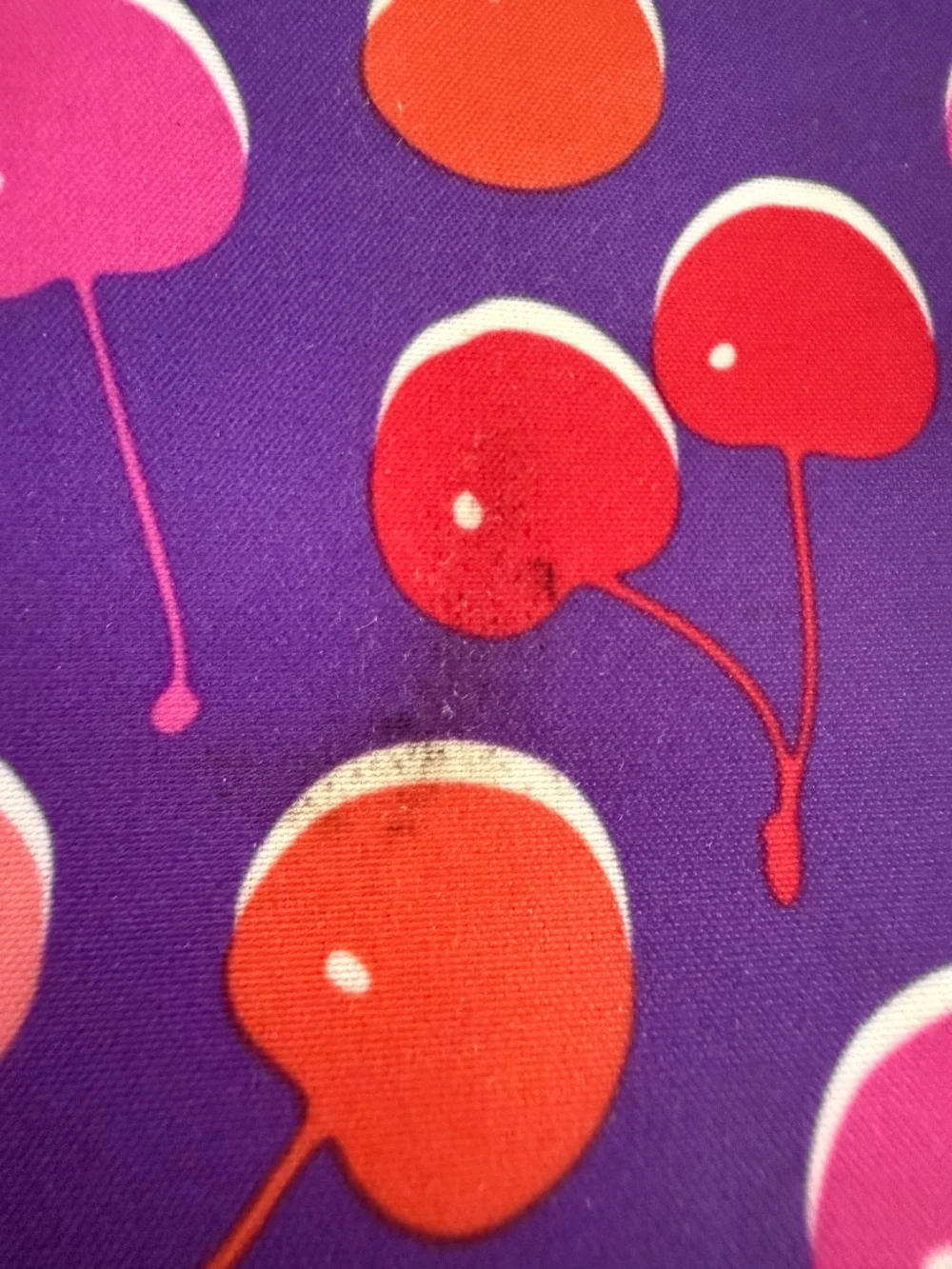 Clinique Purple Cherry Print Cosmetic Makeup Bag Travel Pouch